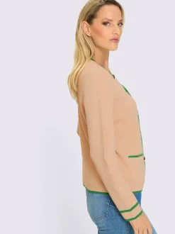 Veste en tricot douce avec col rond et poches