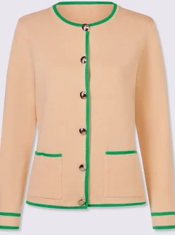 Veste en tricot douce avec col rond et poches