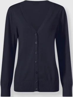 Veste en tricot doux avec col en V boutonné