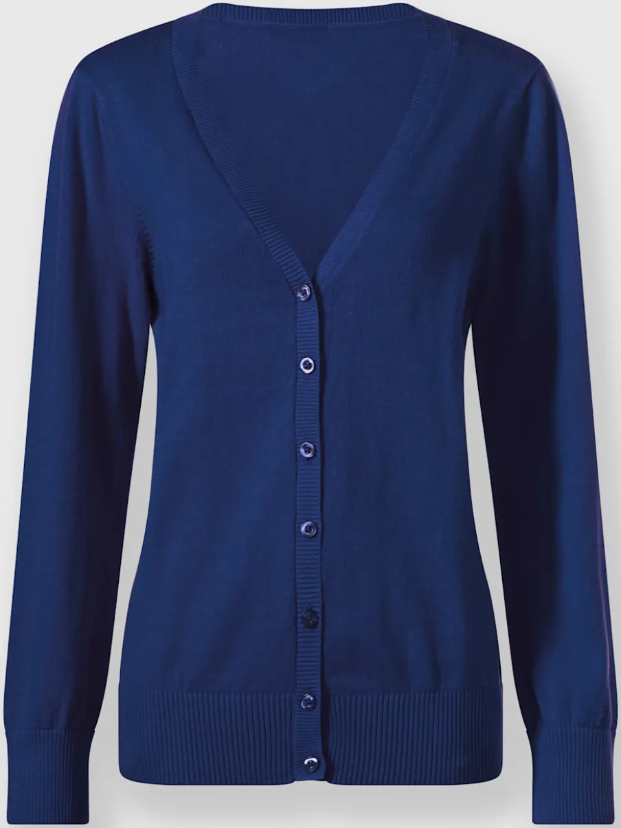 Veste en tricot doux avec col en V boutonné