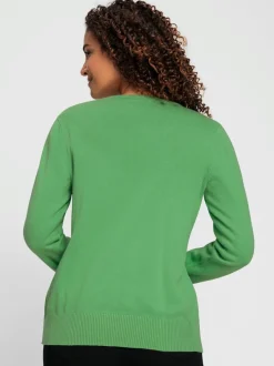 Veste en tricot doux avec col en V boutonné