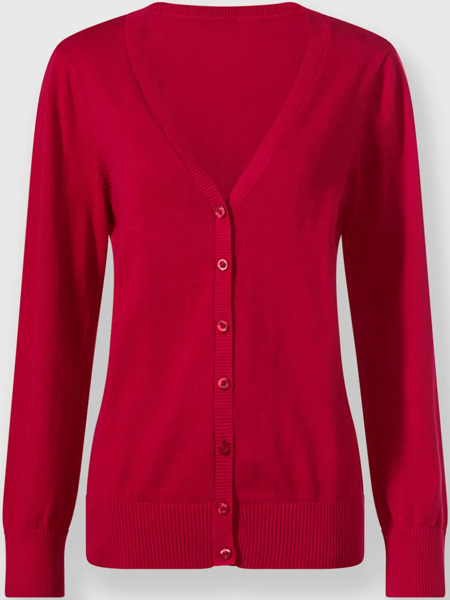 Veste en tricot doux avec col en V boutonné