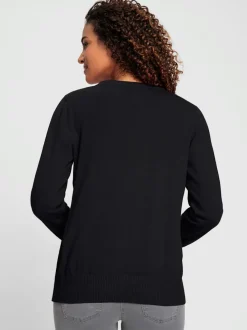 Veste en tricot doux avec col en V boutonné