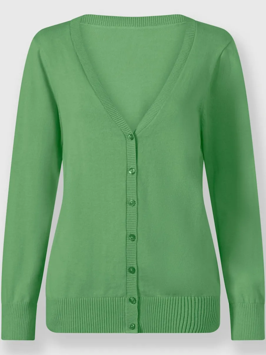 Veste en tricot doux avec col en V boutonné
