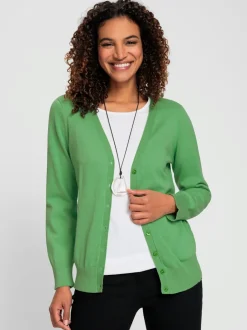 Veste en tricot doux avec col en V boutonné