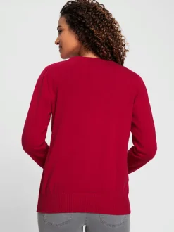 Veste en tricot doux avec col en V boutonné