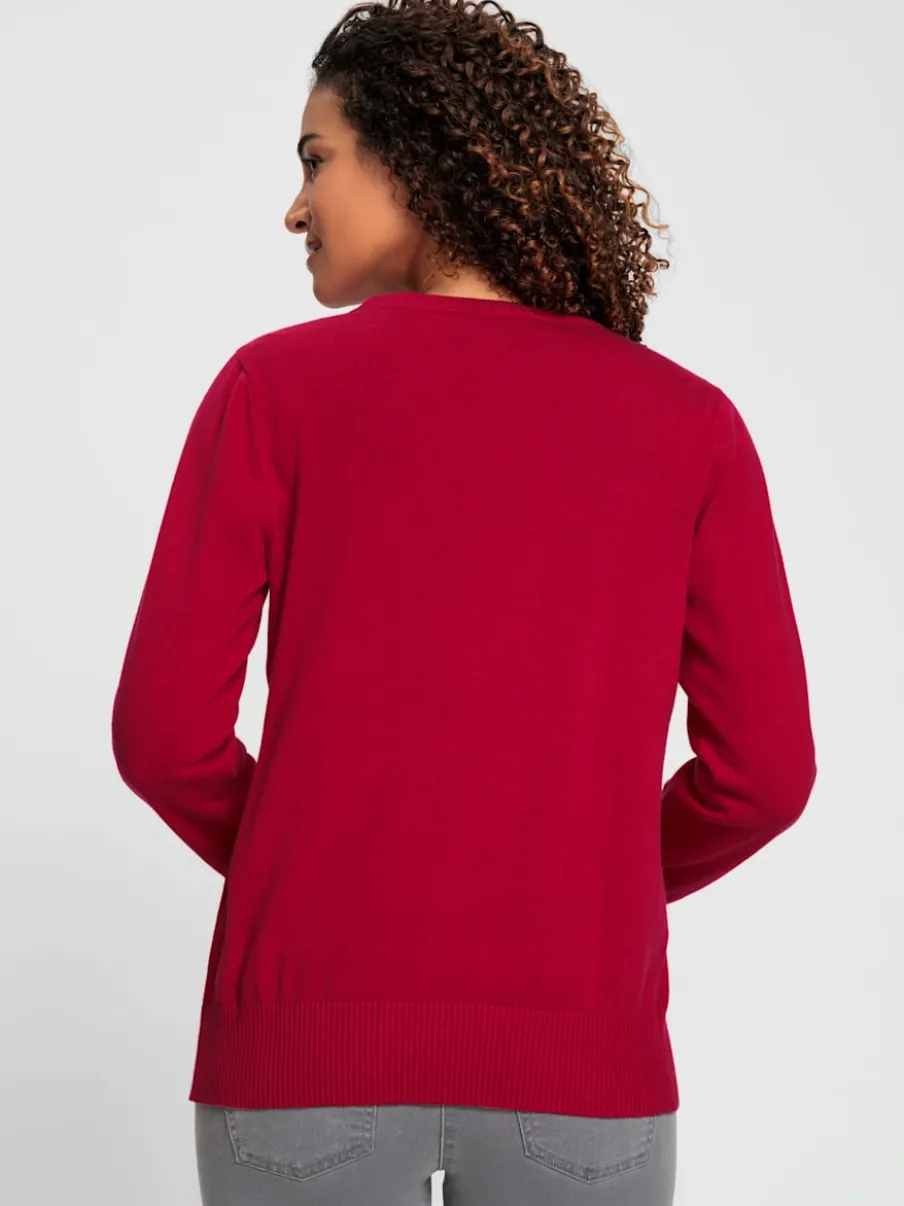 Veste en tricot doux avec col en V boutonné