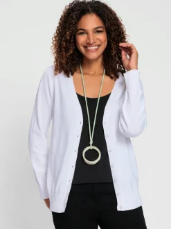 Veste en tricot doux avec col en V boutonné