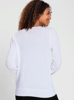 Veste en tricot doux avec col en V boutonné