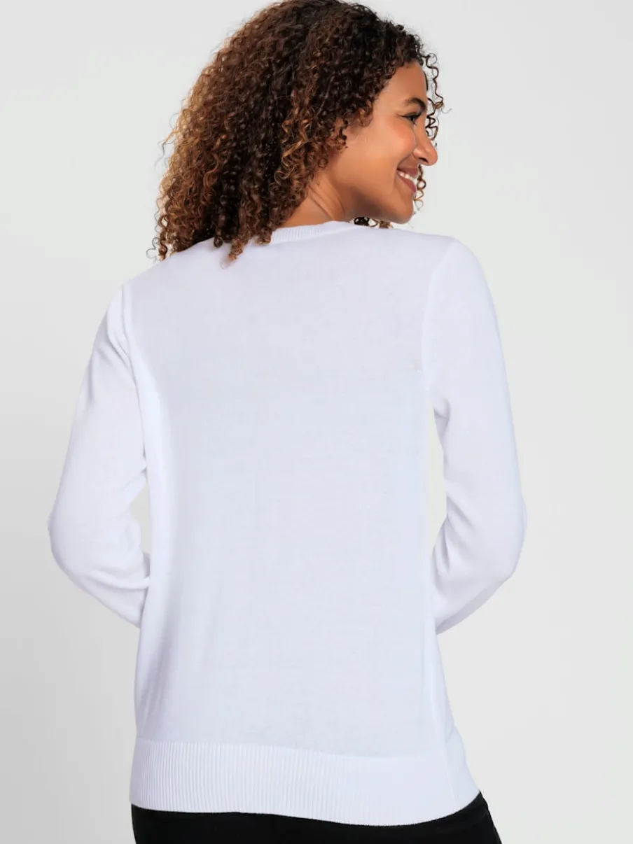 Veste en tricot doux avec col en V boutonné