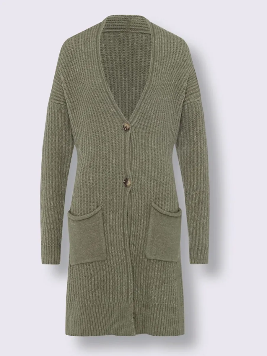 Veste en tricot doux à grosses mailles avec poches