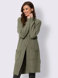 Veste en tricot doux à grosses mailles avec poches