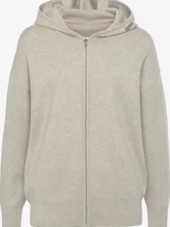 Veste en tricot doux à manches longues avec capuche