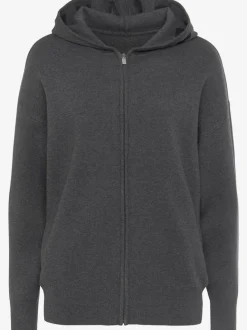 Veste en tricot doux à manches longues avec capuche