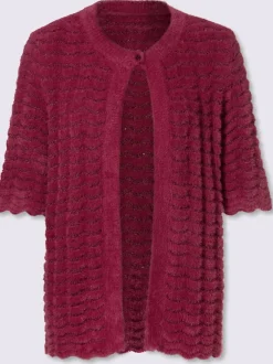 Veste en tricot fil avec paillettes incrustées