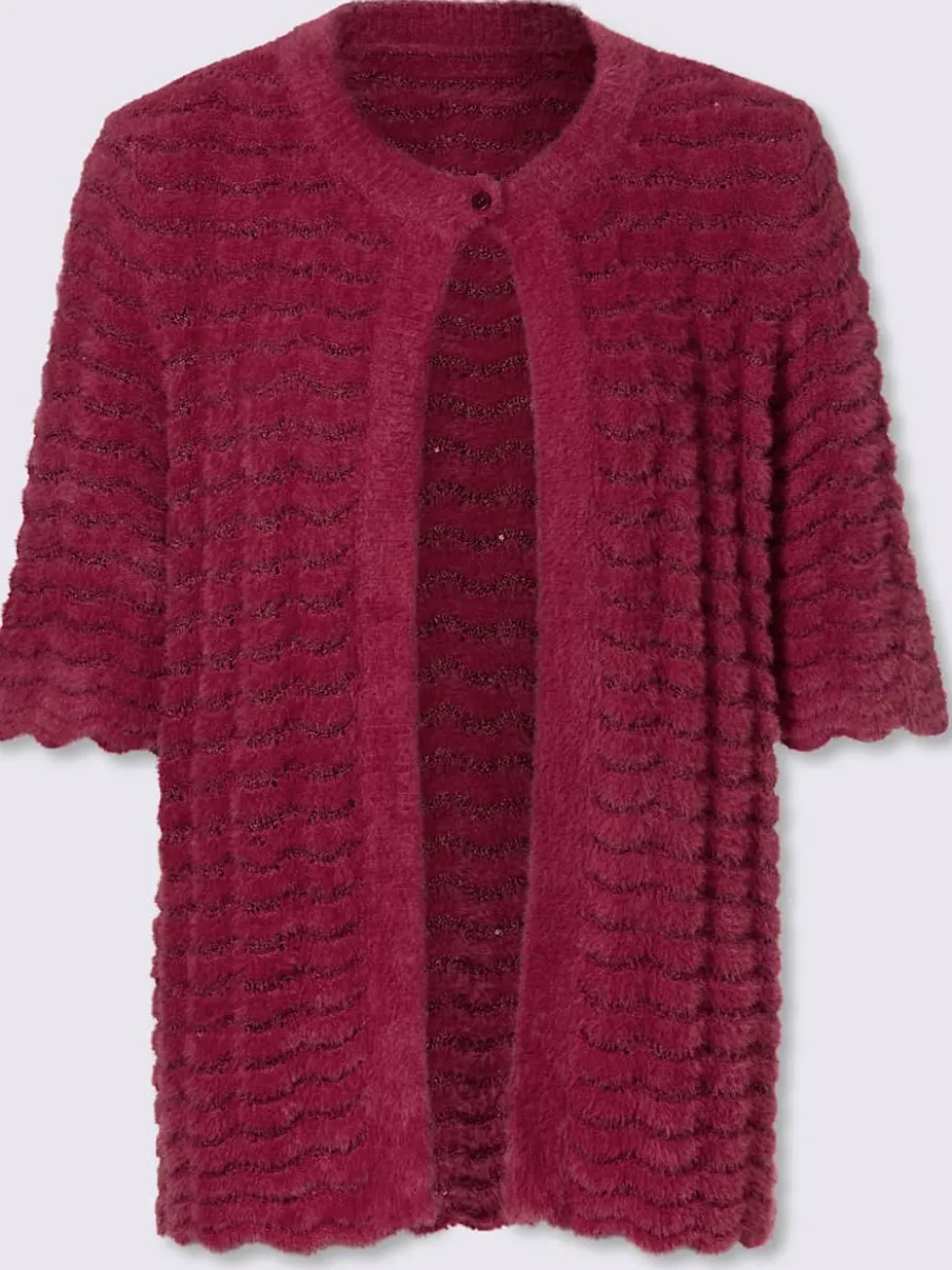 Veste en tricot fil avec paillettes incrustées