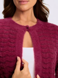Veste en tricot fil avec paillettes incrustées