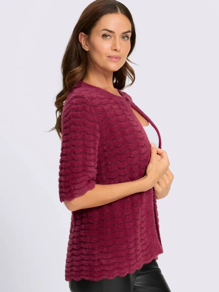 Veste en tricot fil avec paillettes incrustées