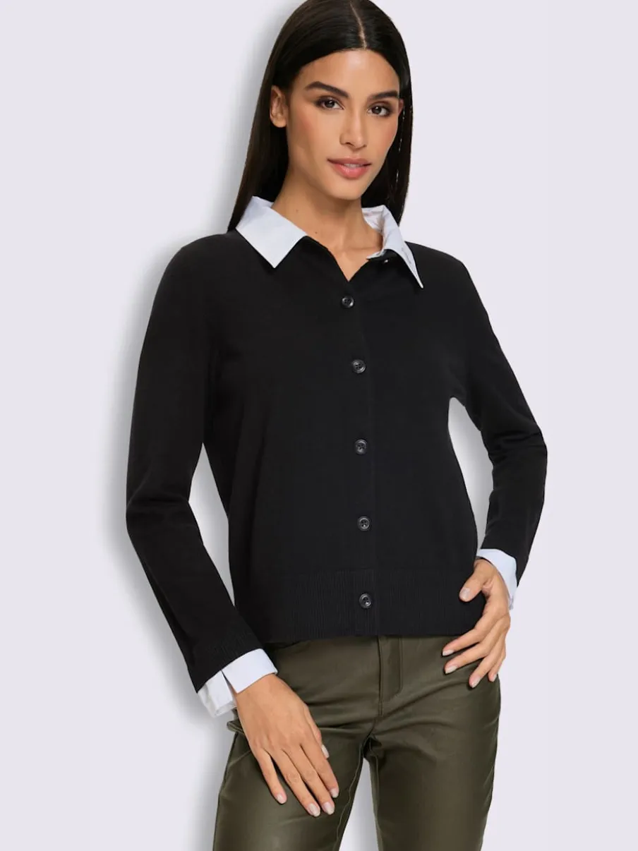 Veste en tricot fin aspect 2 en 1 tendance