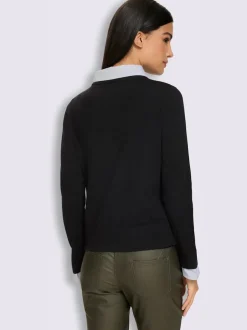 Veste en tricot fin aspect 2 en 1 tendance