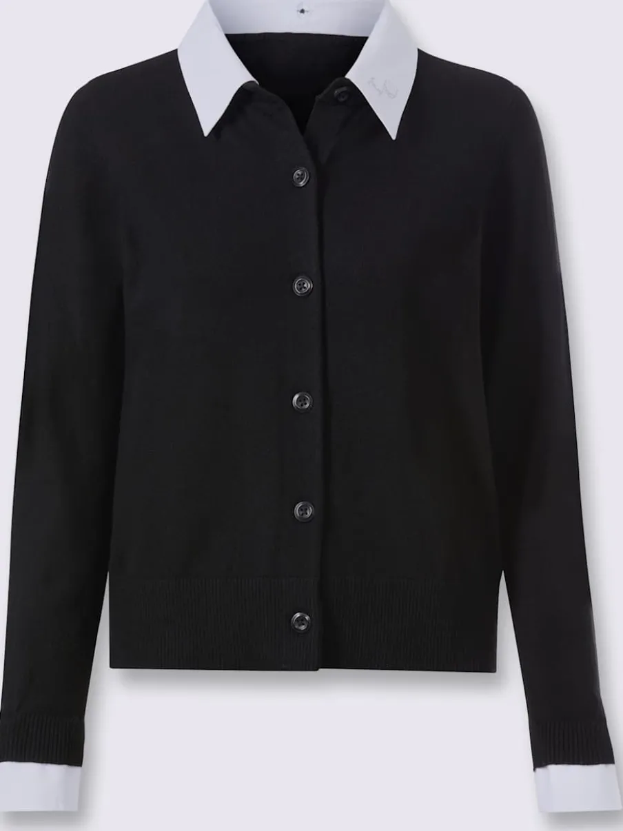 Veste en tricot fin aspect 2 en 1 tendance