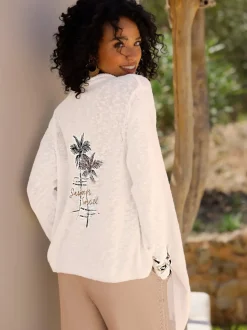 Veste en tricot fin avec col châle et manches longues