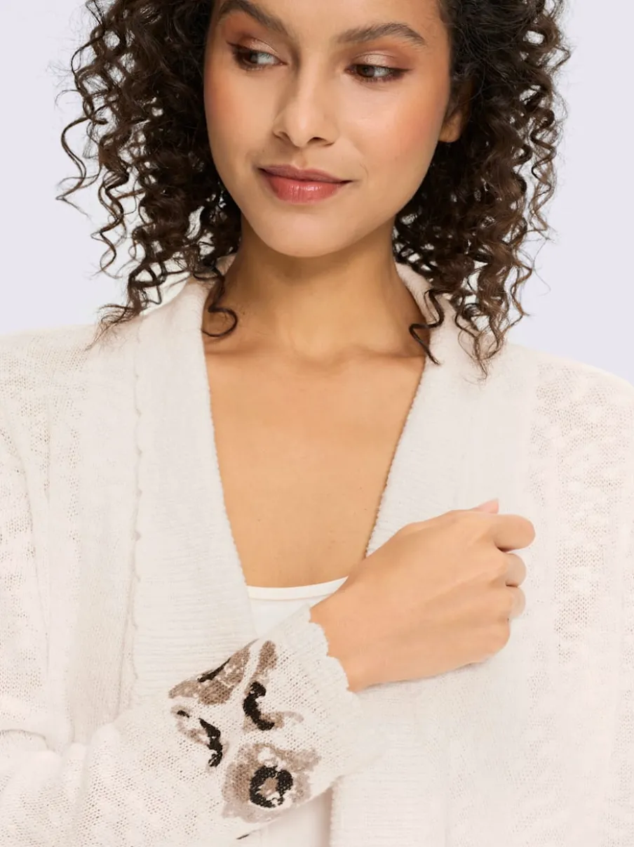 Veste en tricot fin avec col châle et manches longues