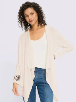 Veste en tricot fin avec col châle et manches longues
