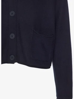 Veste en tricot fin avec mancherons et poches plaquées
