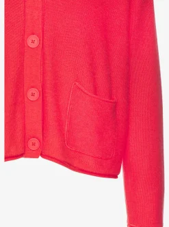 Veste en tricot fin avec mancherons et poches plaquées