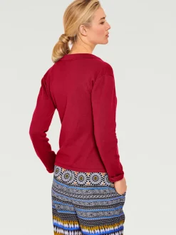 Veste en tricot fin avec poches plaquées et boutons