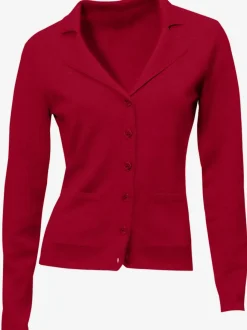 Veste en tricot fin avec poches plaquées et boutons