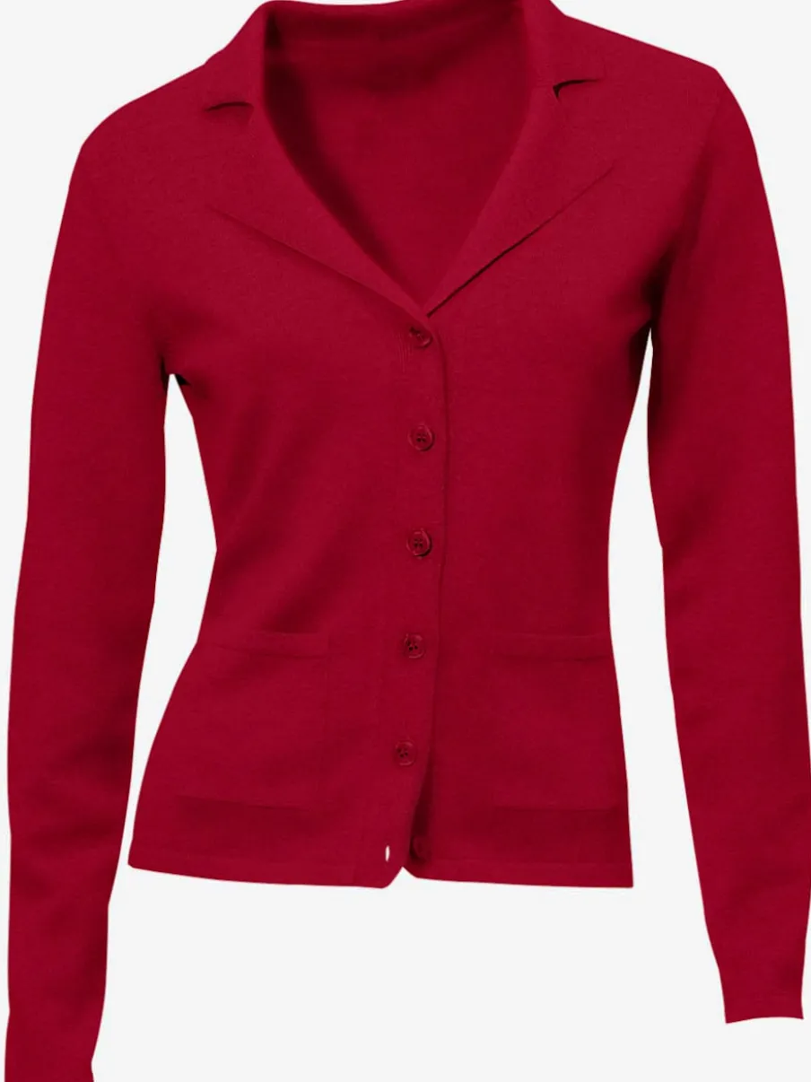 Veste en tricot fin avec poches plaquées et boutons