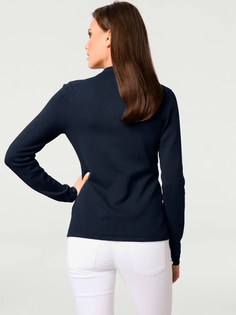 Veste en tricot fin avec poches plaquées et boutons