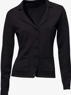 Veste en tricot fin avec poches plaquées et boutons