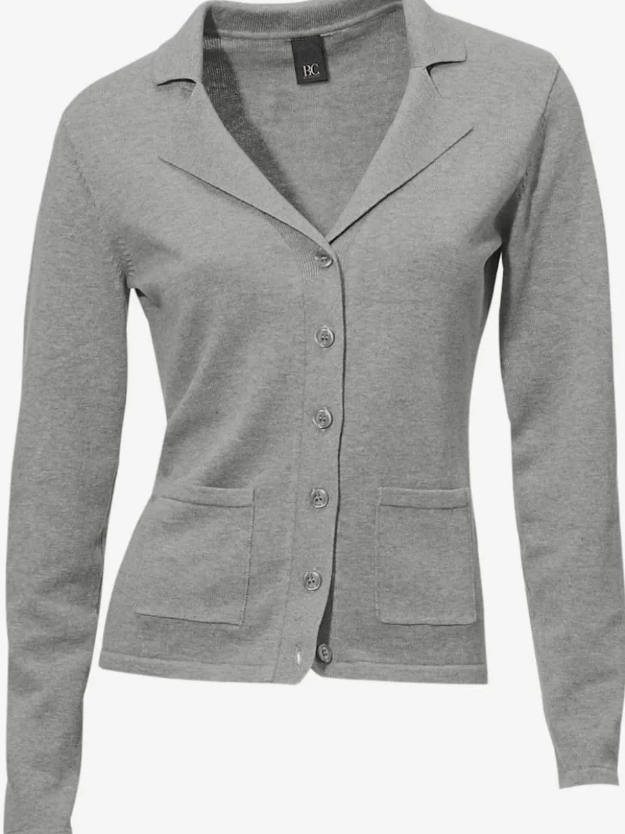 Veste en tricot fin avec poches plaquées et boutons