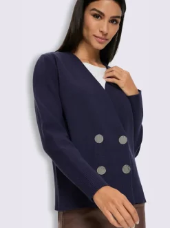 Veste en tricot fin boutons décoratifs