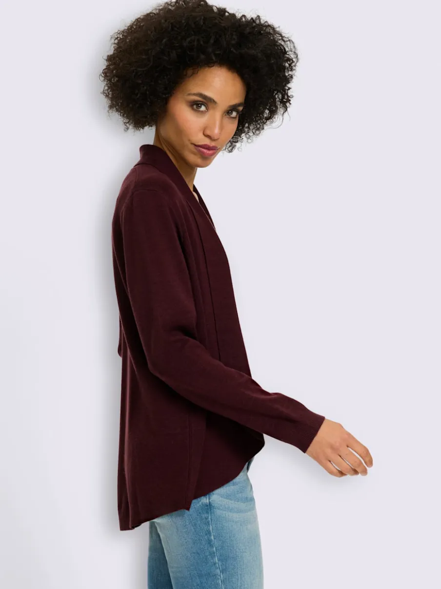 Veste en tricot fin col châle mode