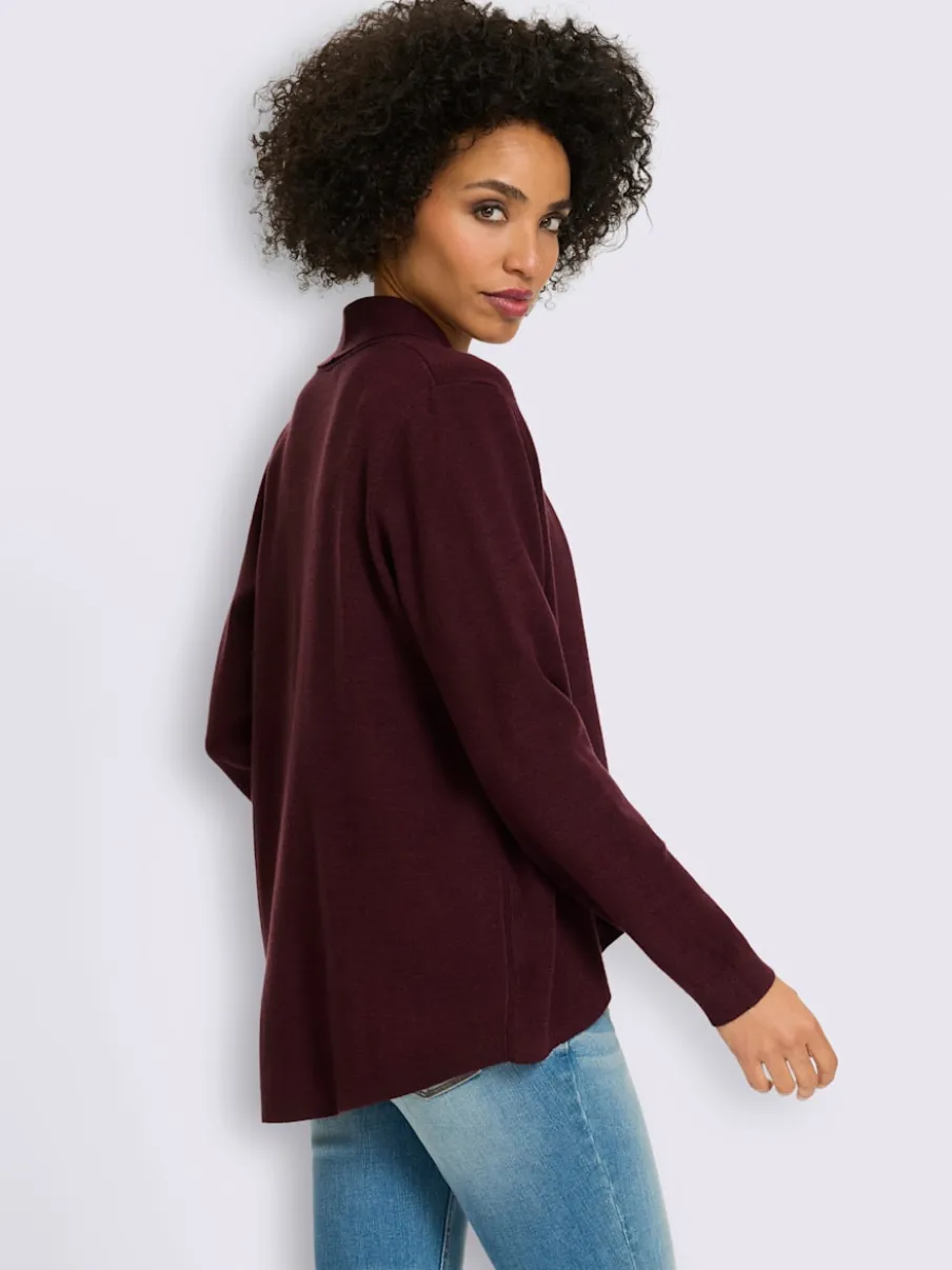 Veste en tricot fin col châle mode