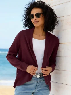 Veste en tricot fin col châle mode