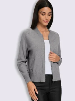 Veste en tricot fin col montant arrondi