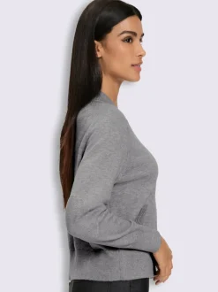 Veste en tricot fin col montant arrondi