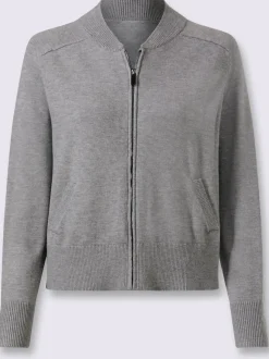 Veste en tricot fin col montant arrondi