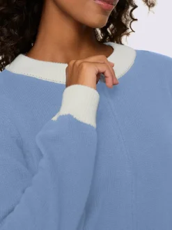 Veste en tricot fine à empiècements et bords-côtes contrastants