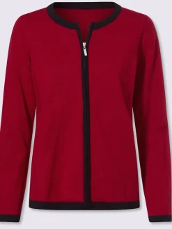 Veste en tricot fin finitions contrastées