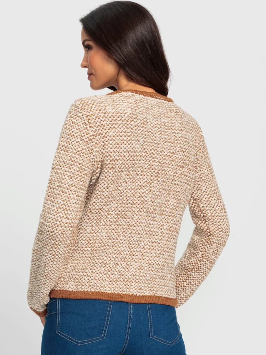 Veste en tricot à franges avec poches décoratives