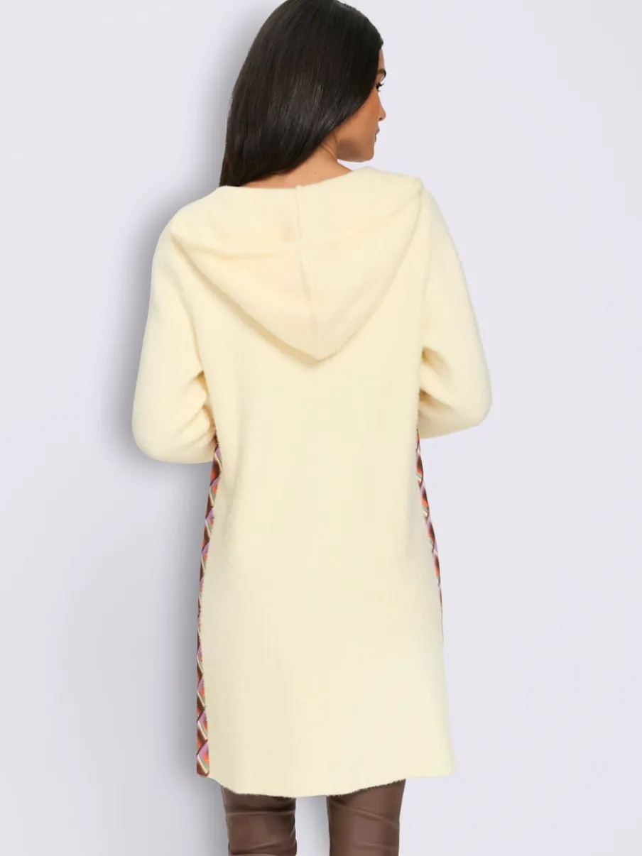 Veste en tricot jacquard empiècements contrastés modernes