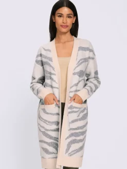 Veste en tricot jacquard joli jacquard à l'aspect animal