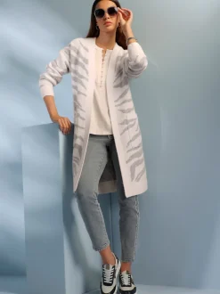 Veste en tricot jacquard joli jacquard à l'aspect animal