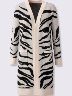 Veste en tricot jacquard joli jacquard à l'aspect animal